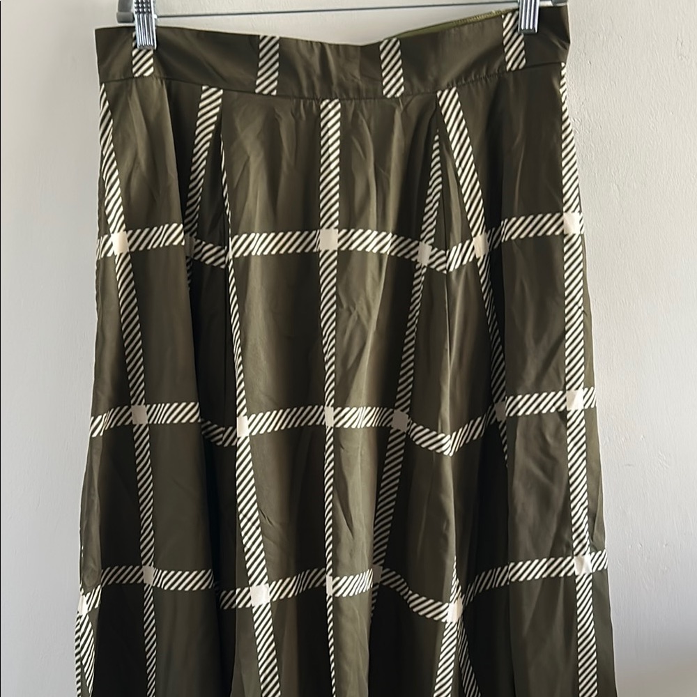 eShakti, Woman’s Size 1X-16W Olive Plaid Women's Skirt - Picture 4 of 8